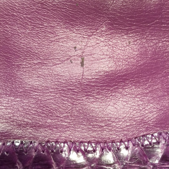 VASILIS FOR TROTTING PURPLE LEATHER LGE CLUTCH 💜 - Picture 4 of 7